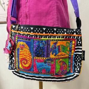 Laura Burch Colorful Dog Crossbody Bag Whimsy Twee Artsy Teacher Boho Hippie